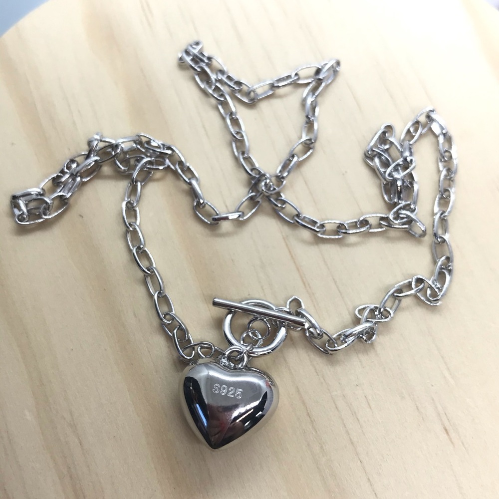 🌟 Sterling Silver 925 Heart Necklace - Picture 2 of 3